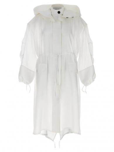 white organza unlined trench coat