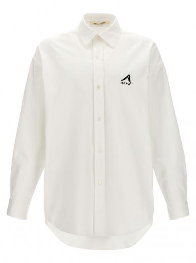 white oversized logo shirt