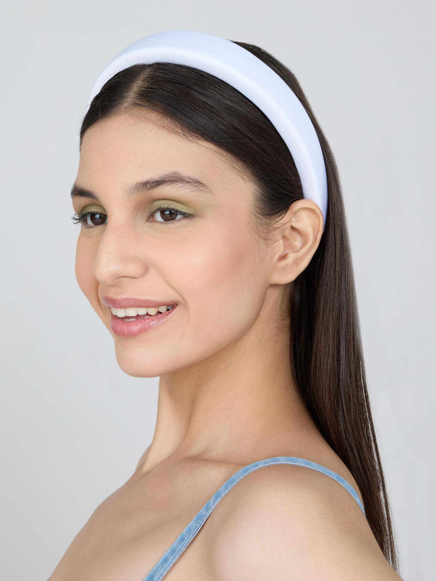 white padded casual hairband