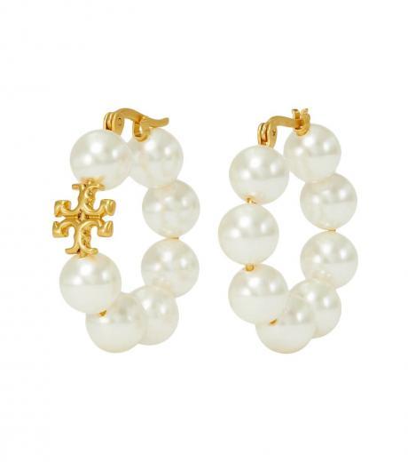 white pearl mismatch earrings