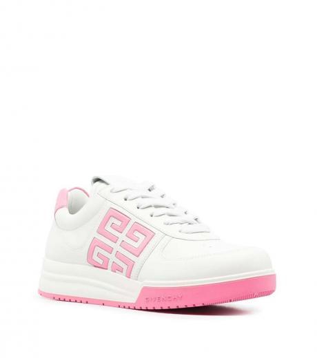 white pink g4 runner sneakers