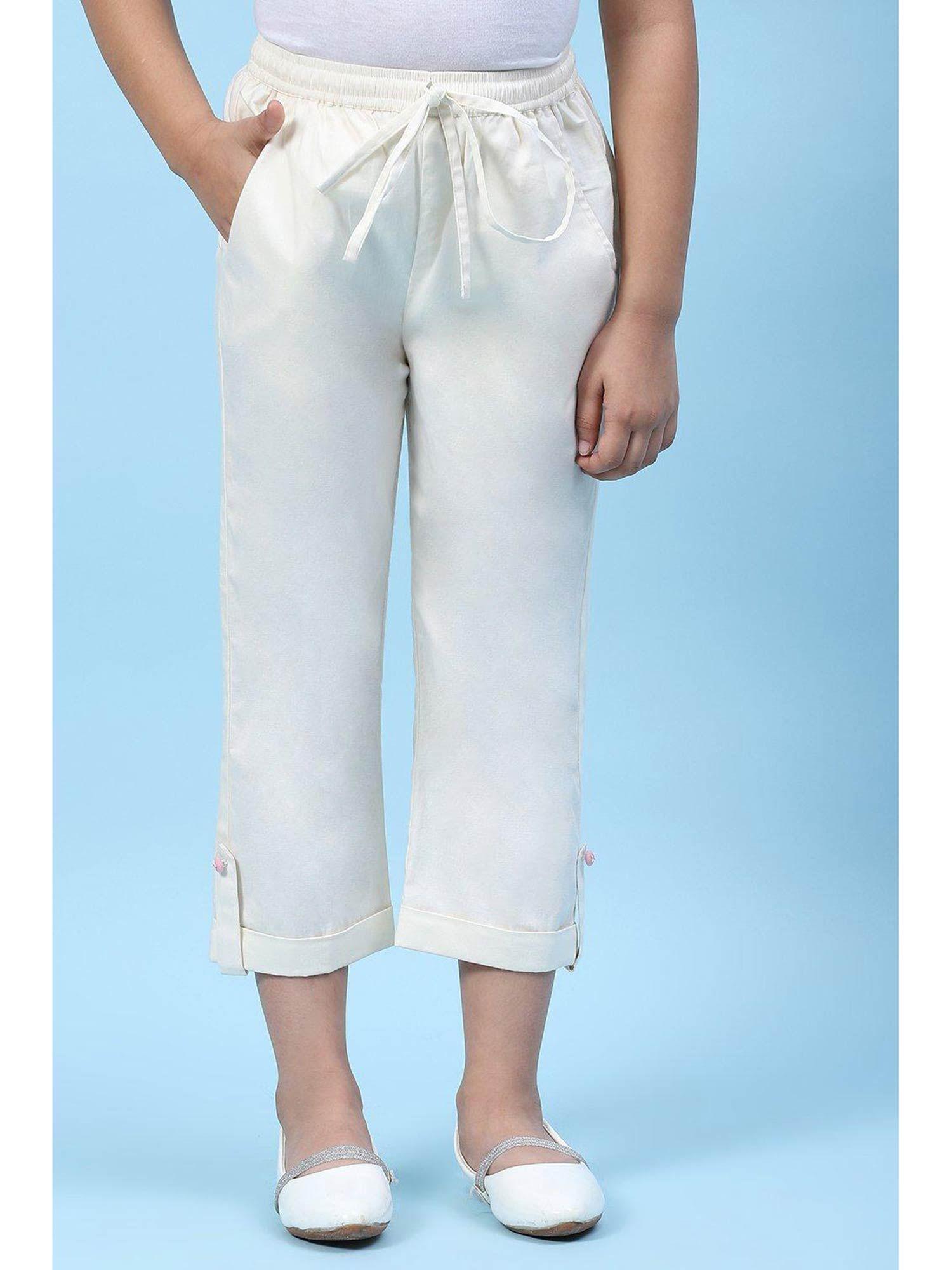 white plain pants