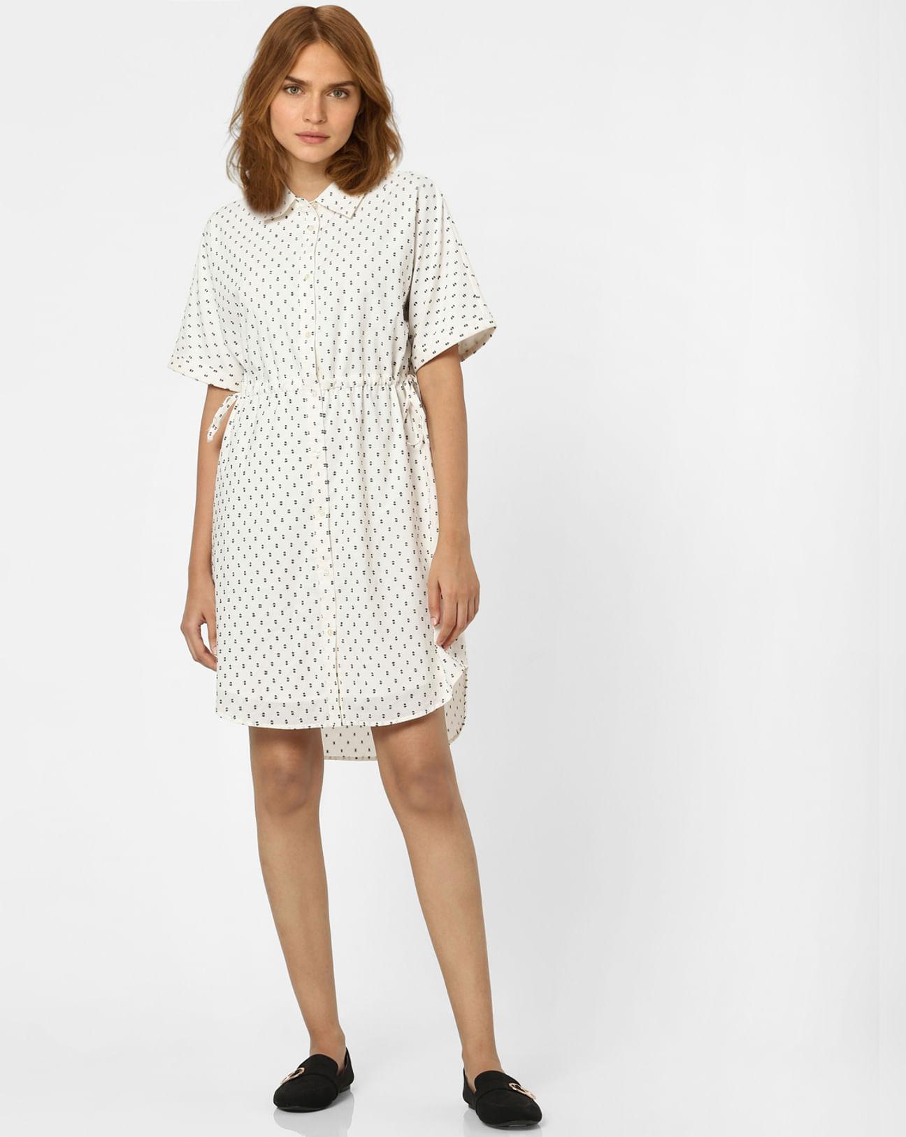 white polka dot dress