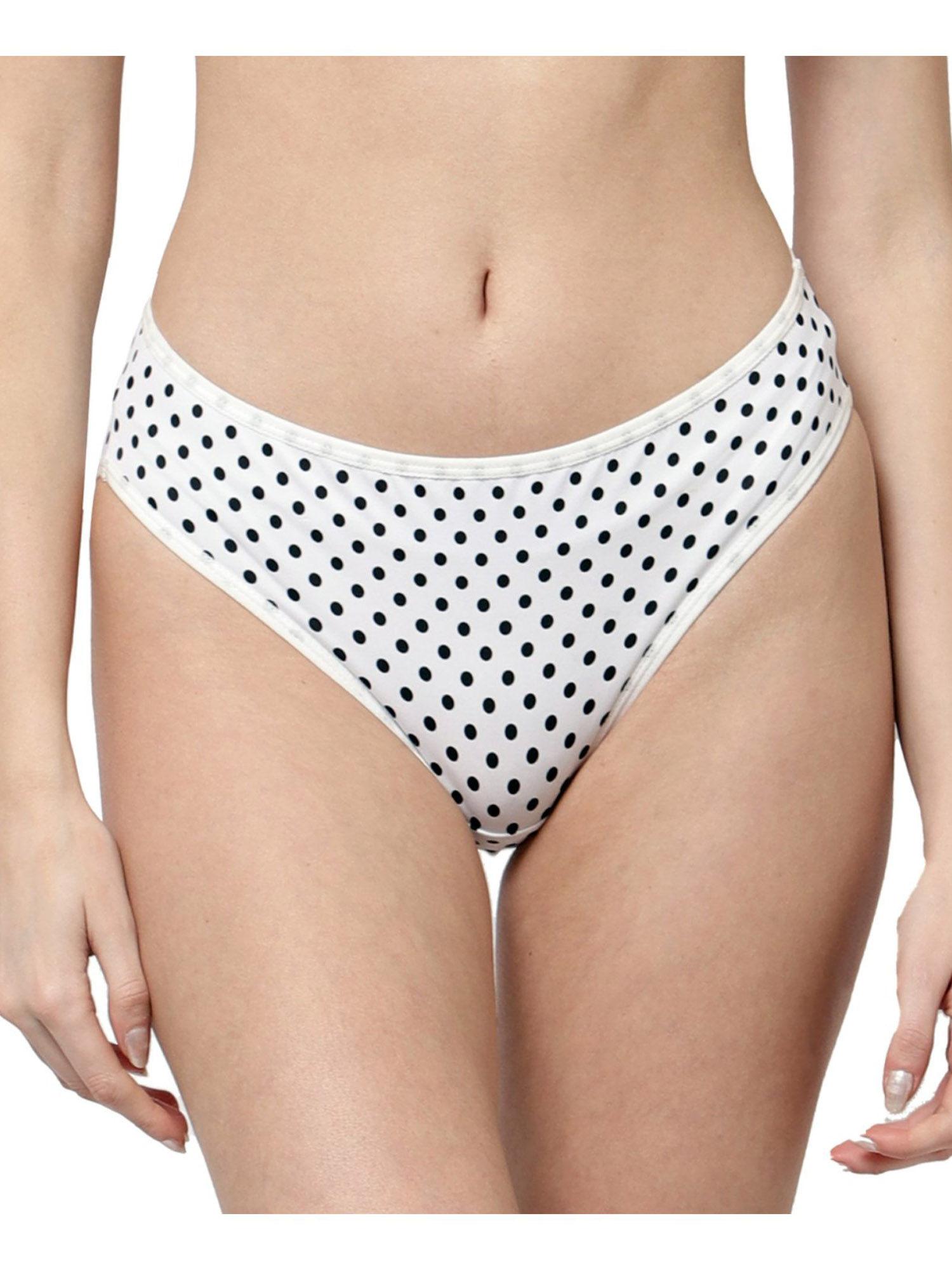 white polka dot printed super soft hispster panty