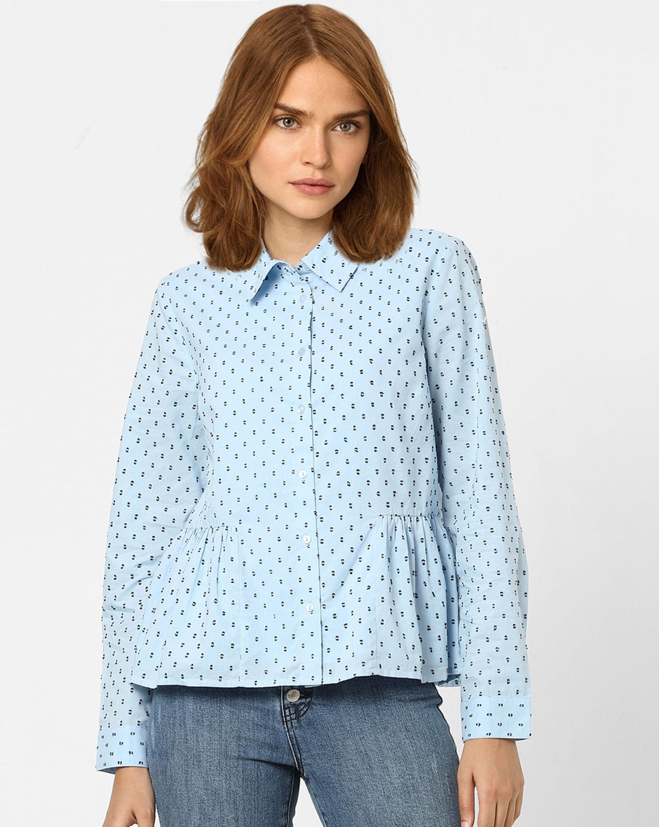 white polka dot shirt