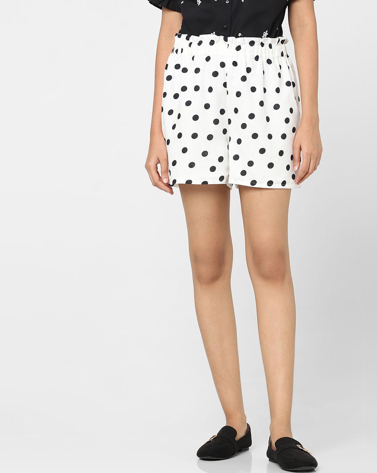 white polka dot shorts