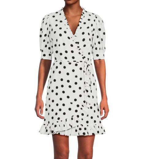 white polka dot waist tie dress