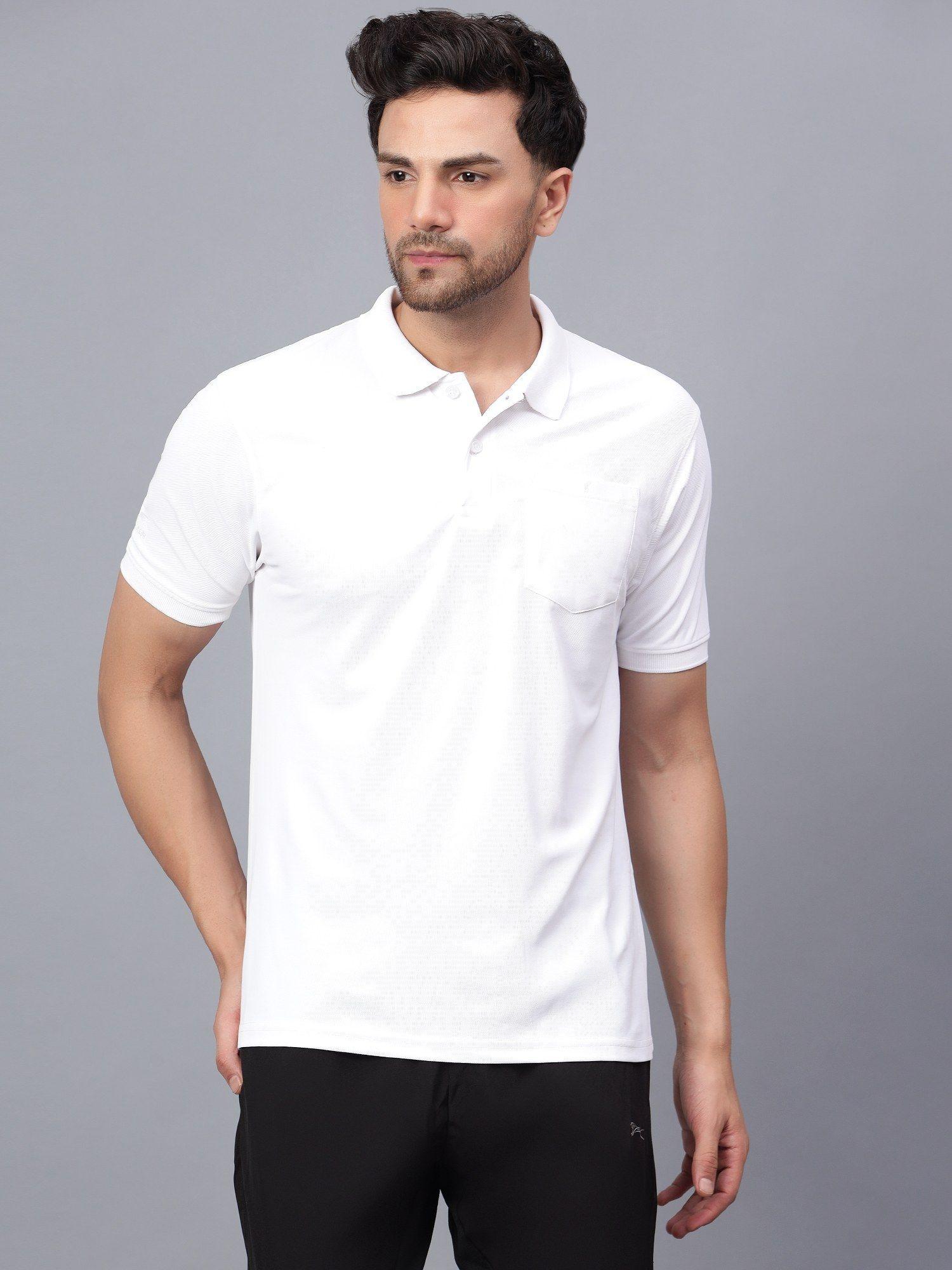 white polo t-shirts pique knit snp01a white