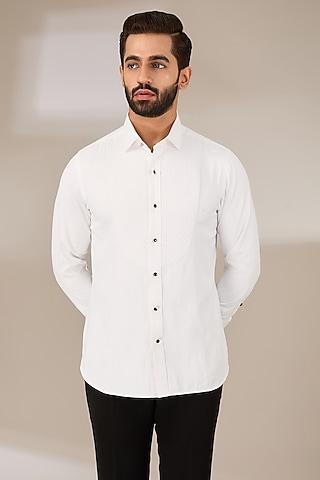 white poly viscose italian shirt