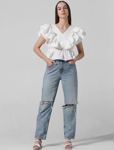 white poplin crop top