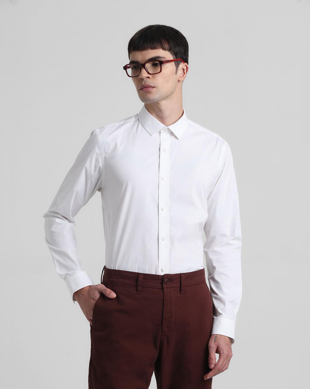 white poplin full sleeves shirt