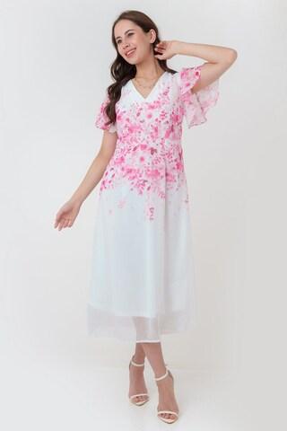 white print calf-length casual women regular fit dress