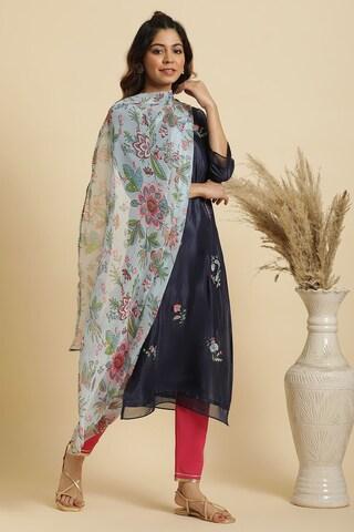 white print polyester dupatta