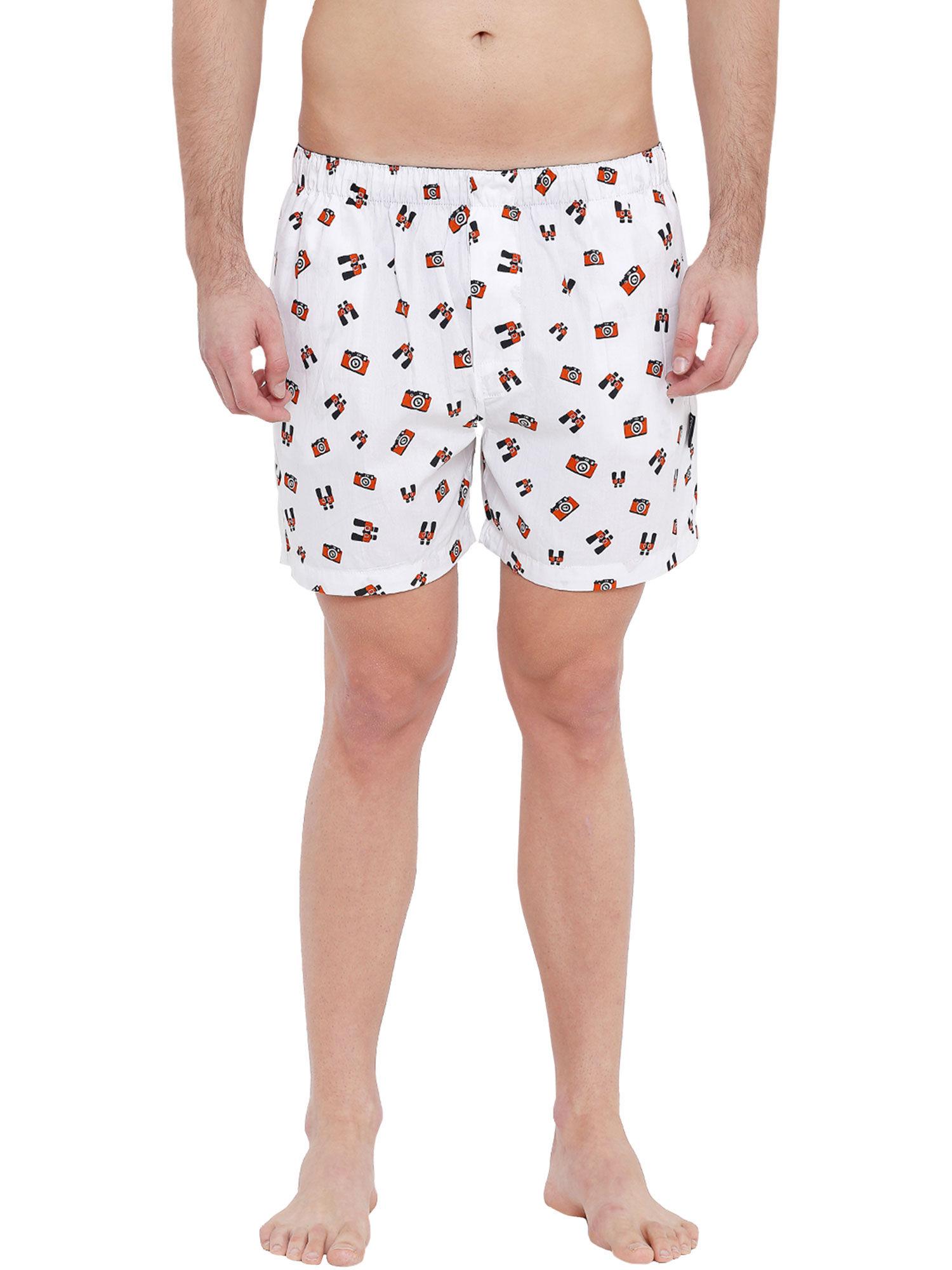 white printed boxer