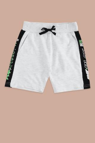 white printed knee length casual boys regular fit shorts