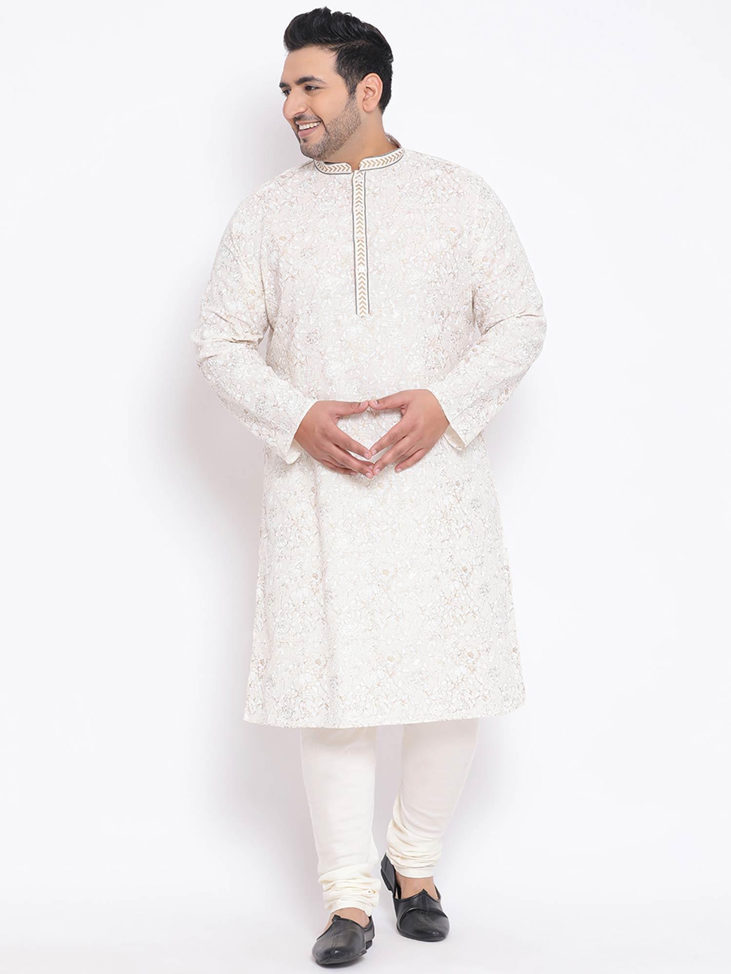 white printed kurta