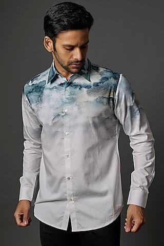 white printed shirt