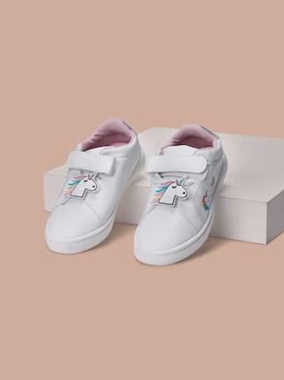white printeded casual girls casual shoes