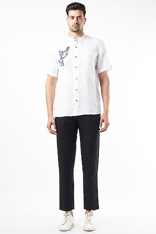 white pure linen shirt