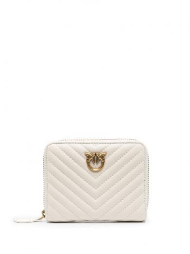 white quilted wallet