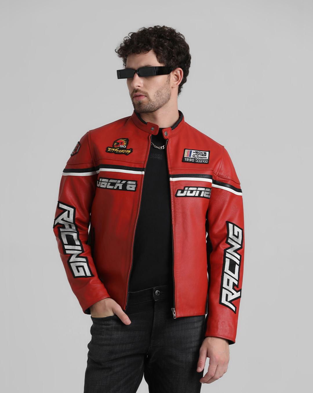 white racer leather jacket