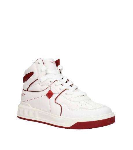 white red stud high top sneakers