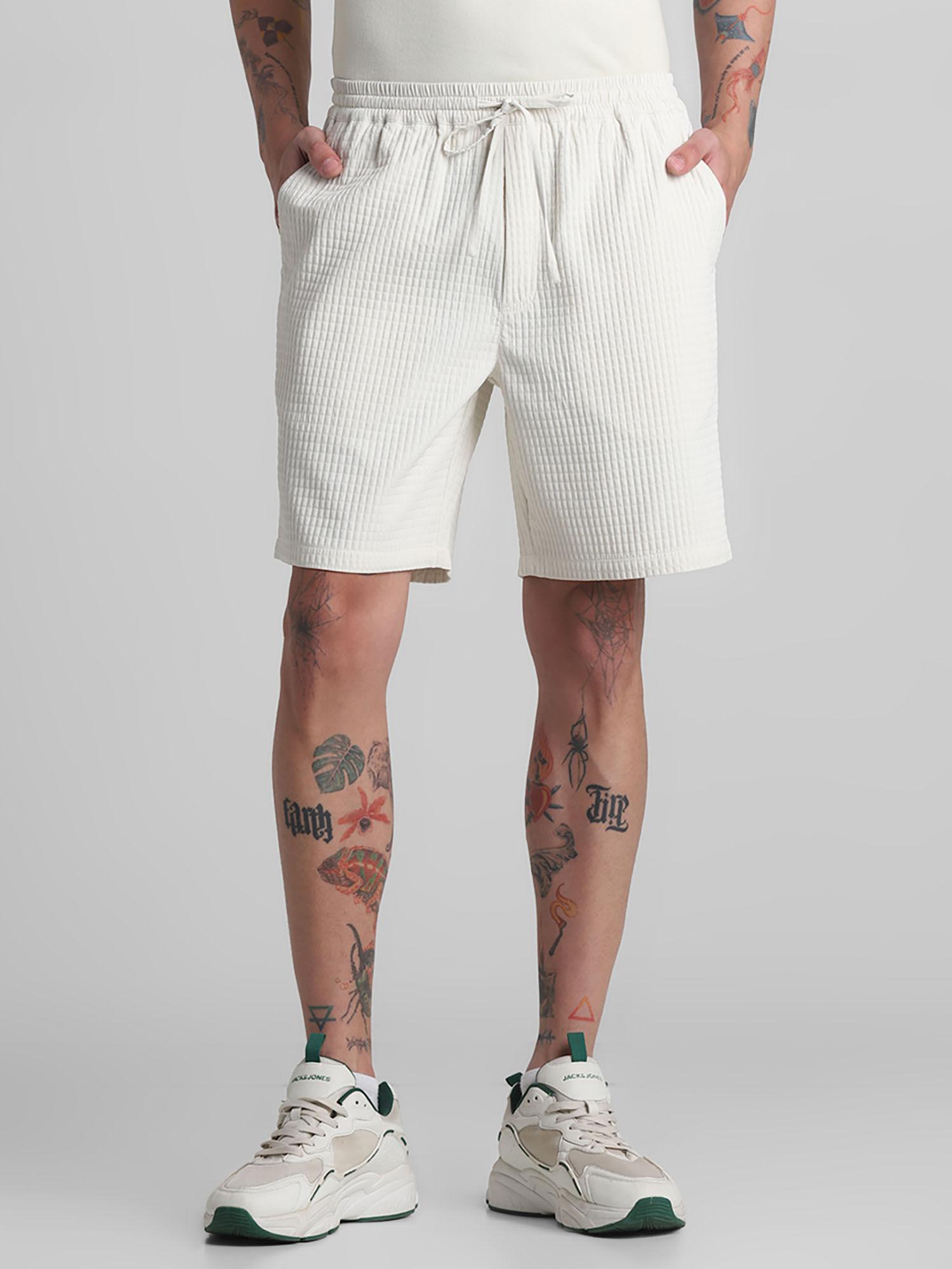 white regular fit shorts