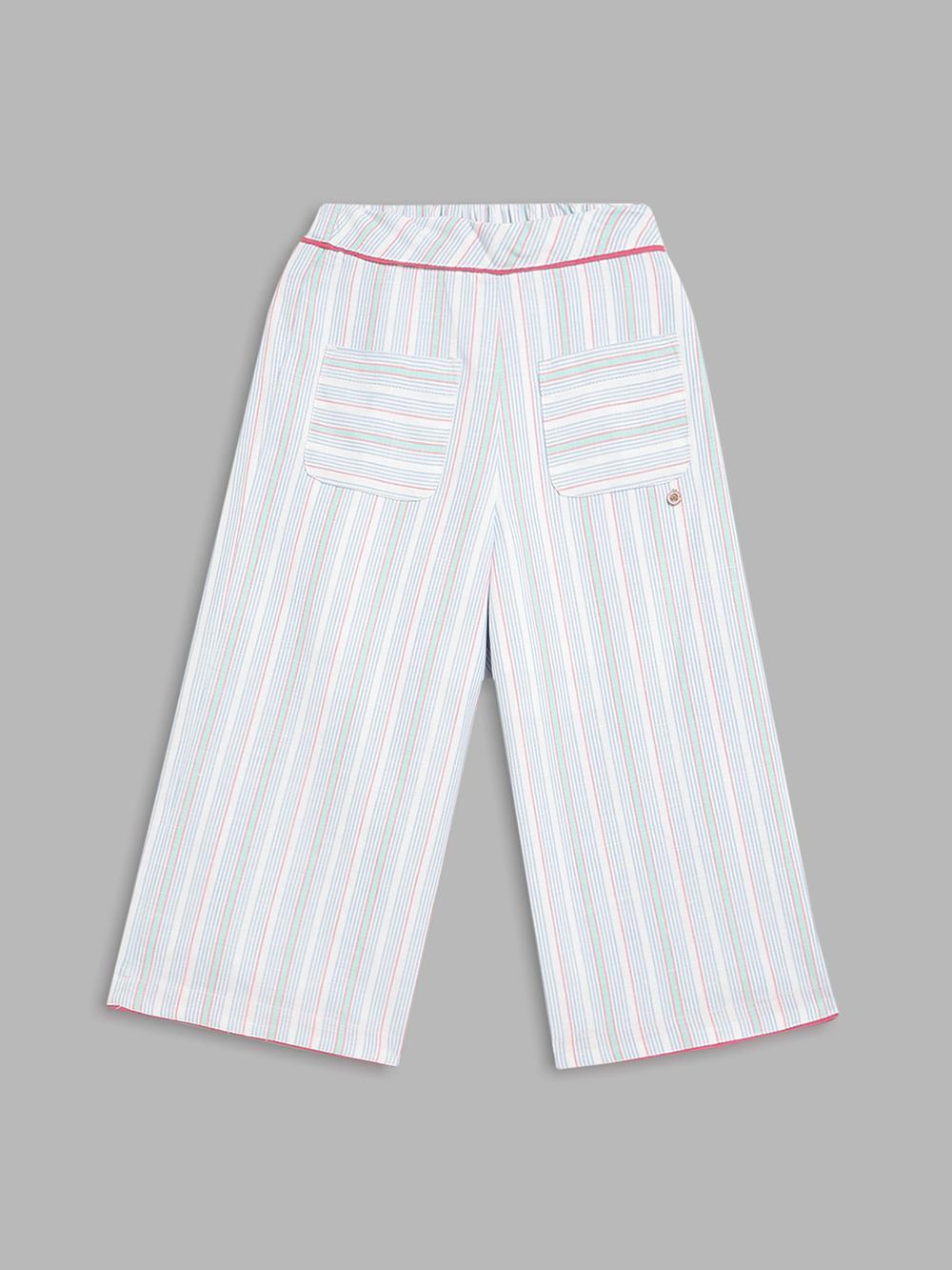 white relaxed fit striped trouser