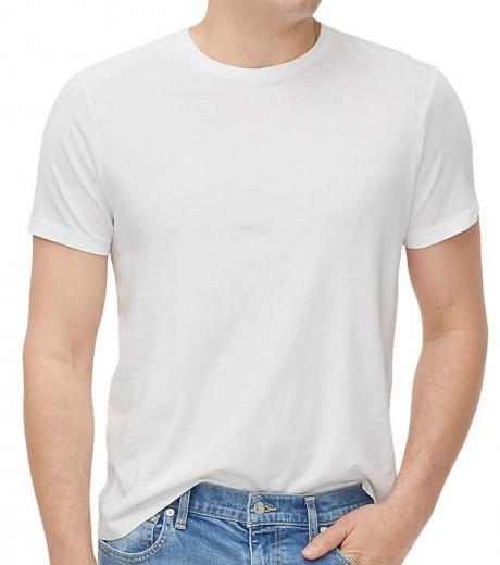 white ribbed trim washed t-shirt