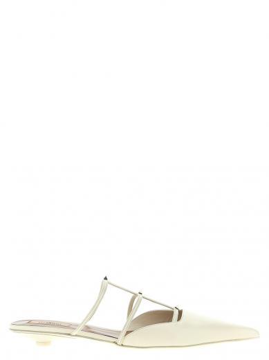 white rockstud wispy mules