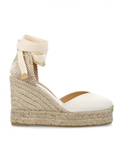 white round toe espadrille wedges