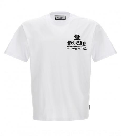 white rubberized logo t-shirt