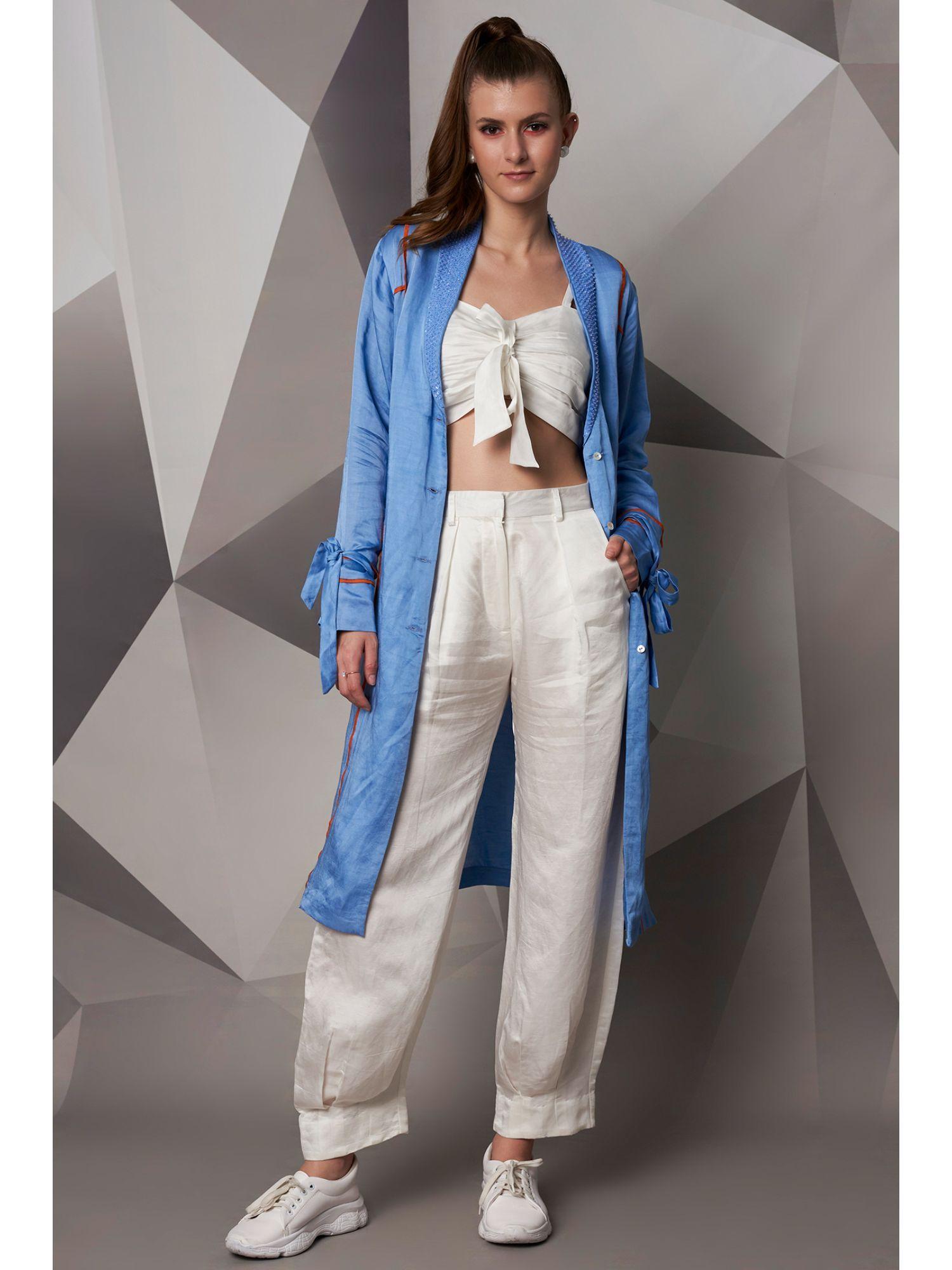 white satin linen pant