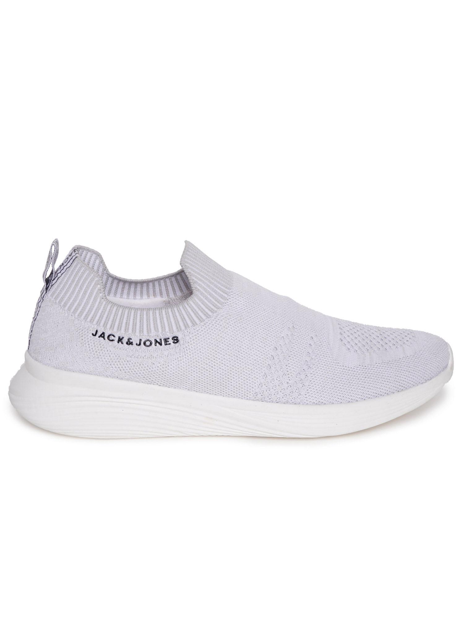 white self-design slip on sneakers