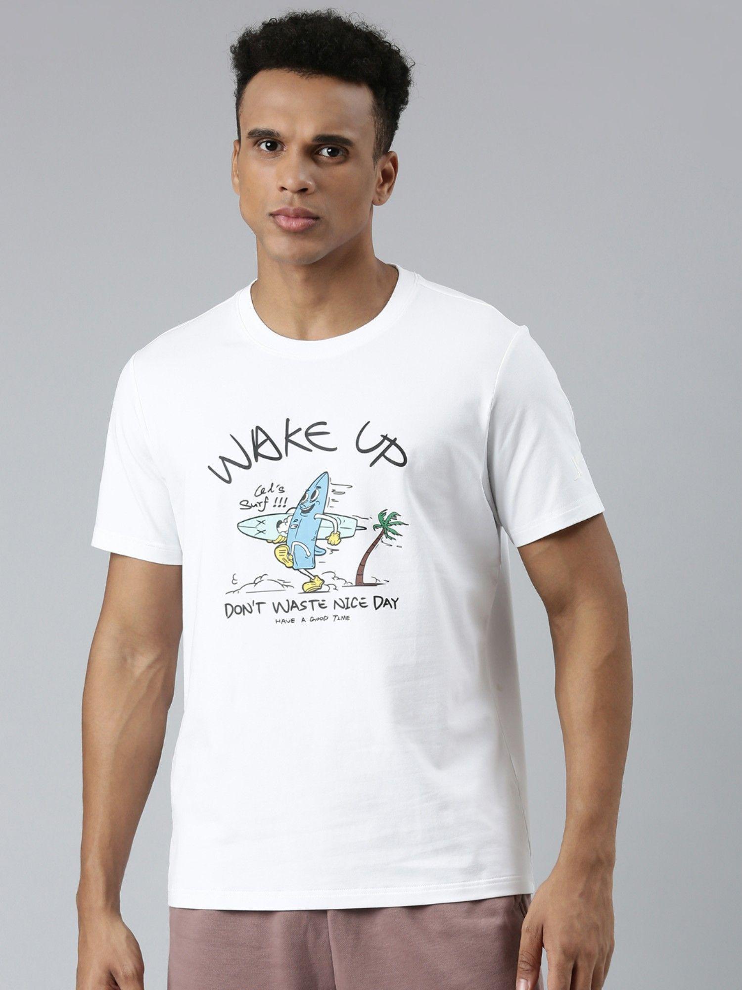 white short sleeves t-shirt for men