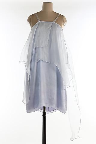 white silk organza dress