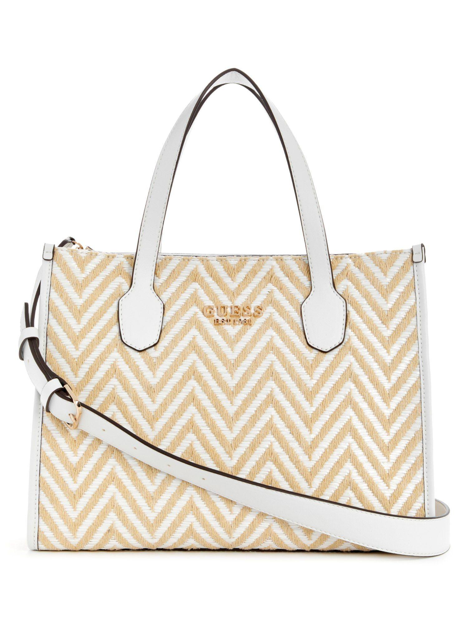 white silvana 2 compartment tote bag