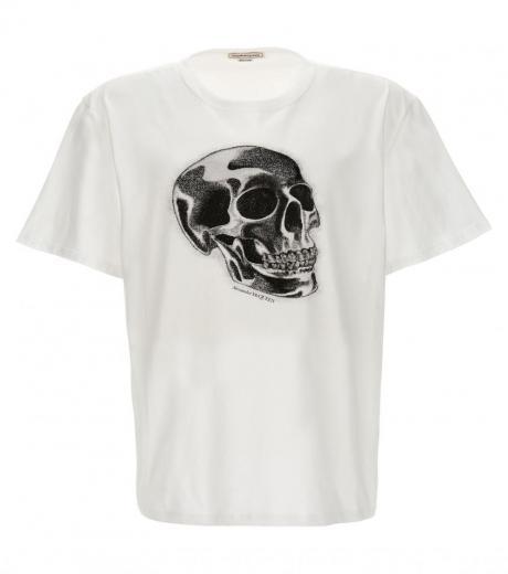 white skull print t-shirt