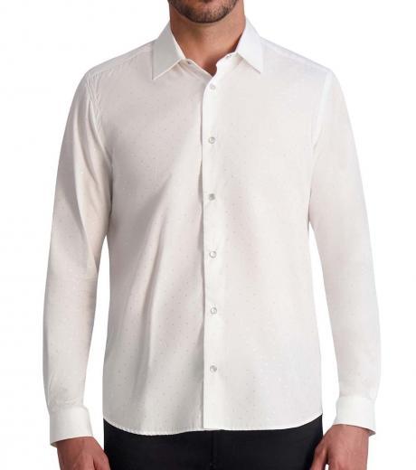 white slim fit dot sport shirt