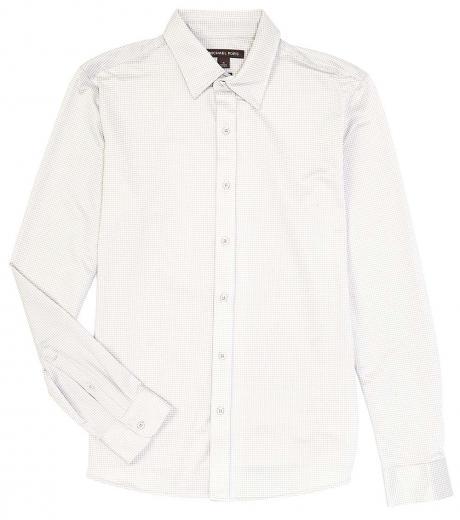 white slim fit gingham shirt