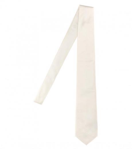 white soild tie