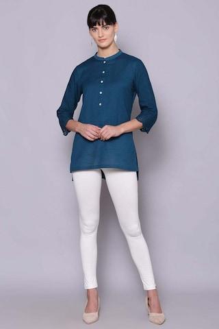 white solid ankle-length casual women regular fit churidar