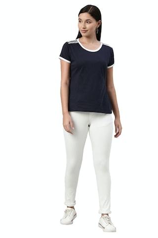 white solid ankle-length casual women slim fit jeggings