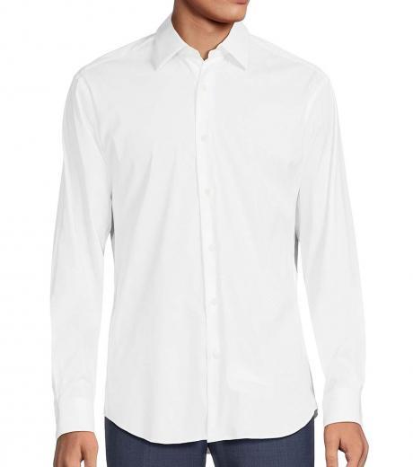 white solid button down shirt