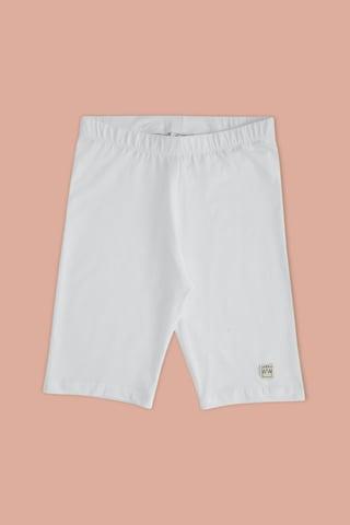 white solid casual girls regular fit shorts
