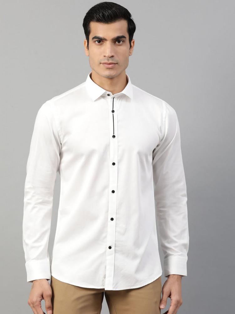 white solid collar shirt