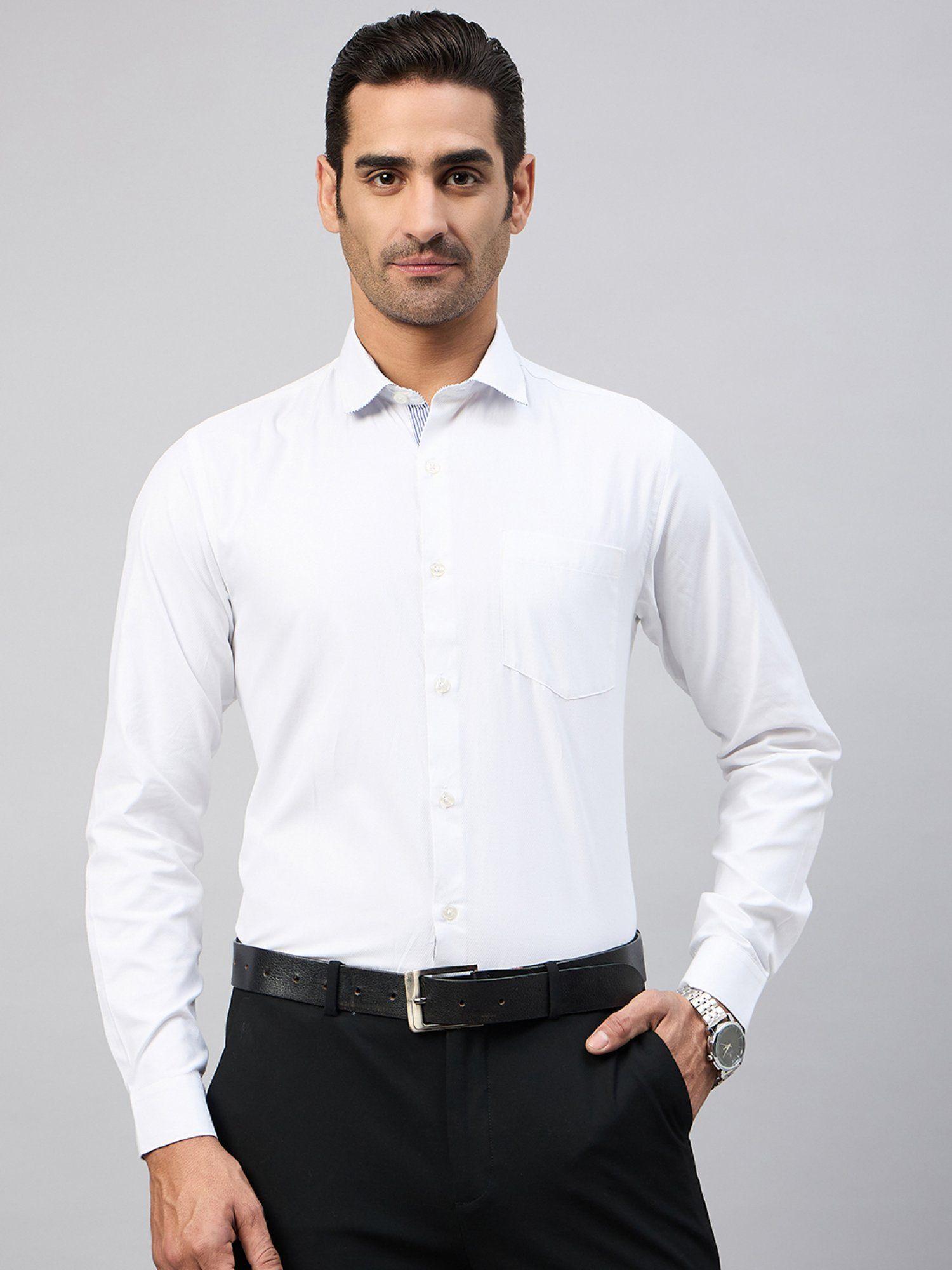 white solid formal shirt