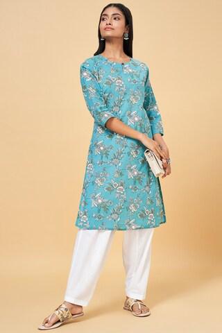 white solid full length casual women regular fit salwar