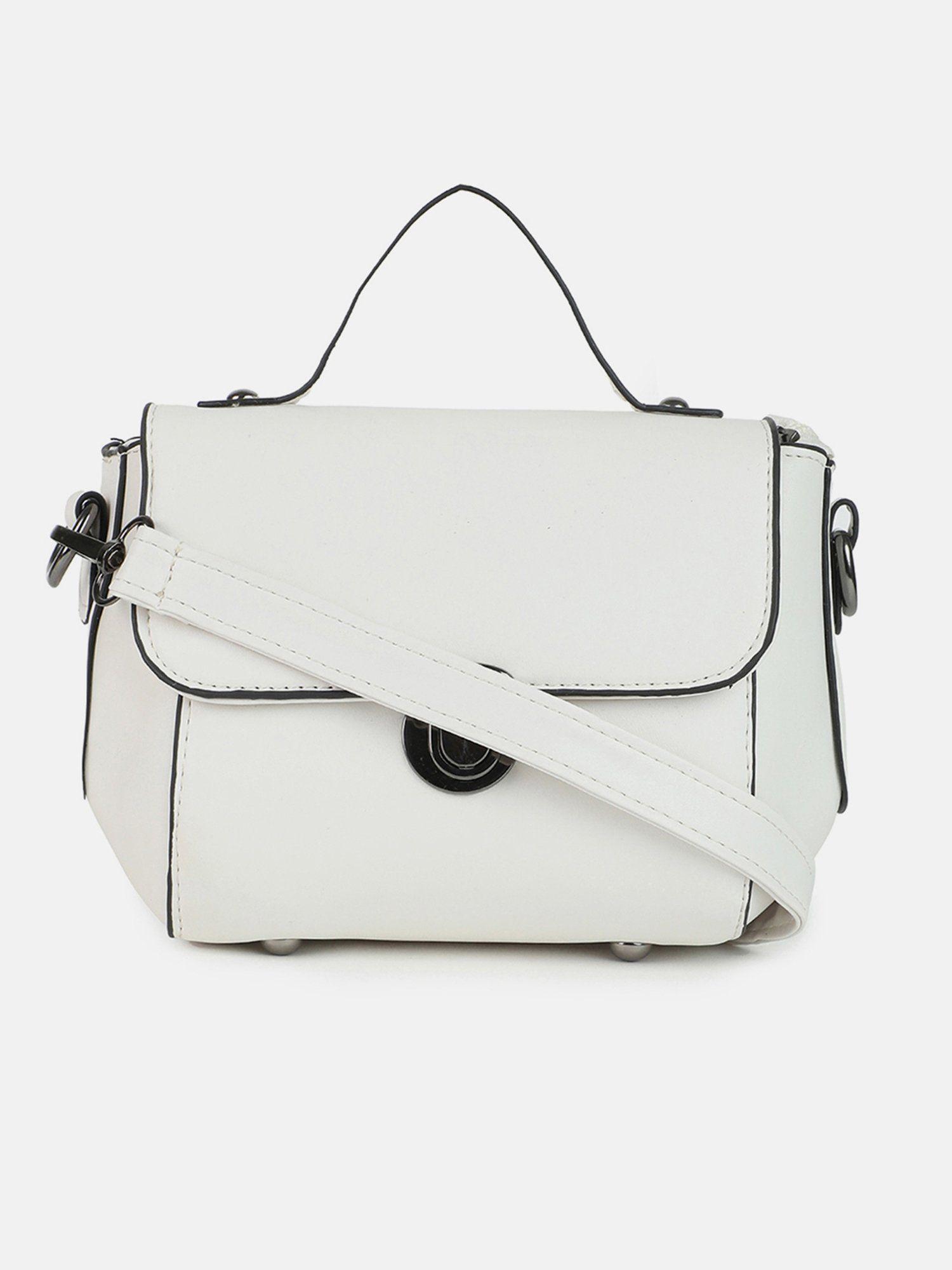 white solid handbag