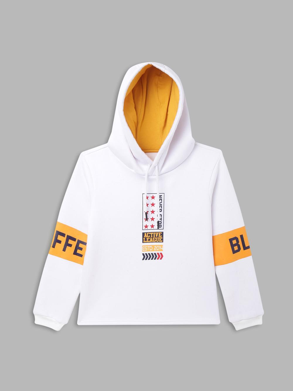 white solid hooded sweatshirt